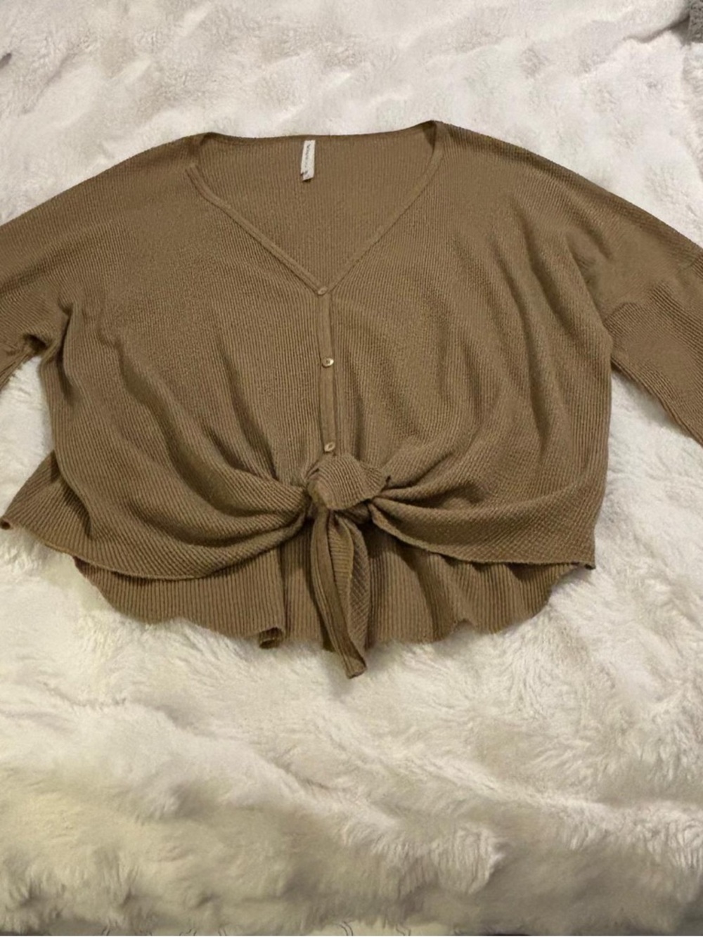 Babaton oversized Lightweight Knit Top - Tan